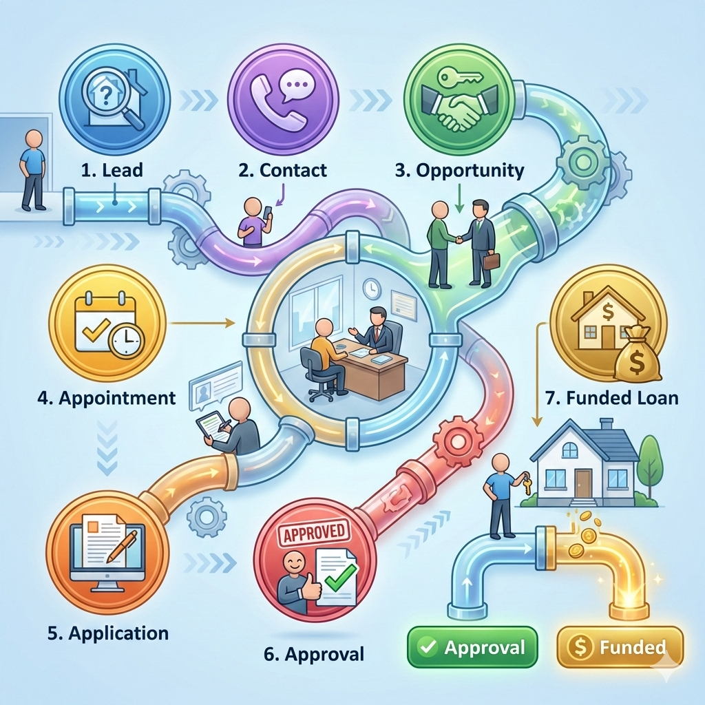 Mortgage pipeline stages